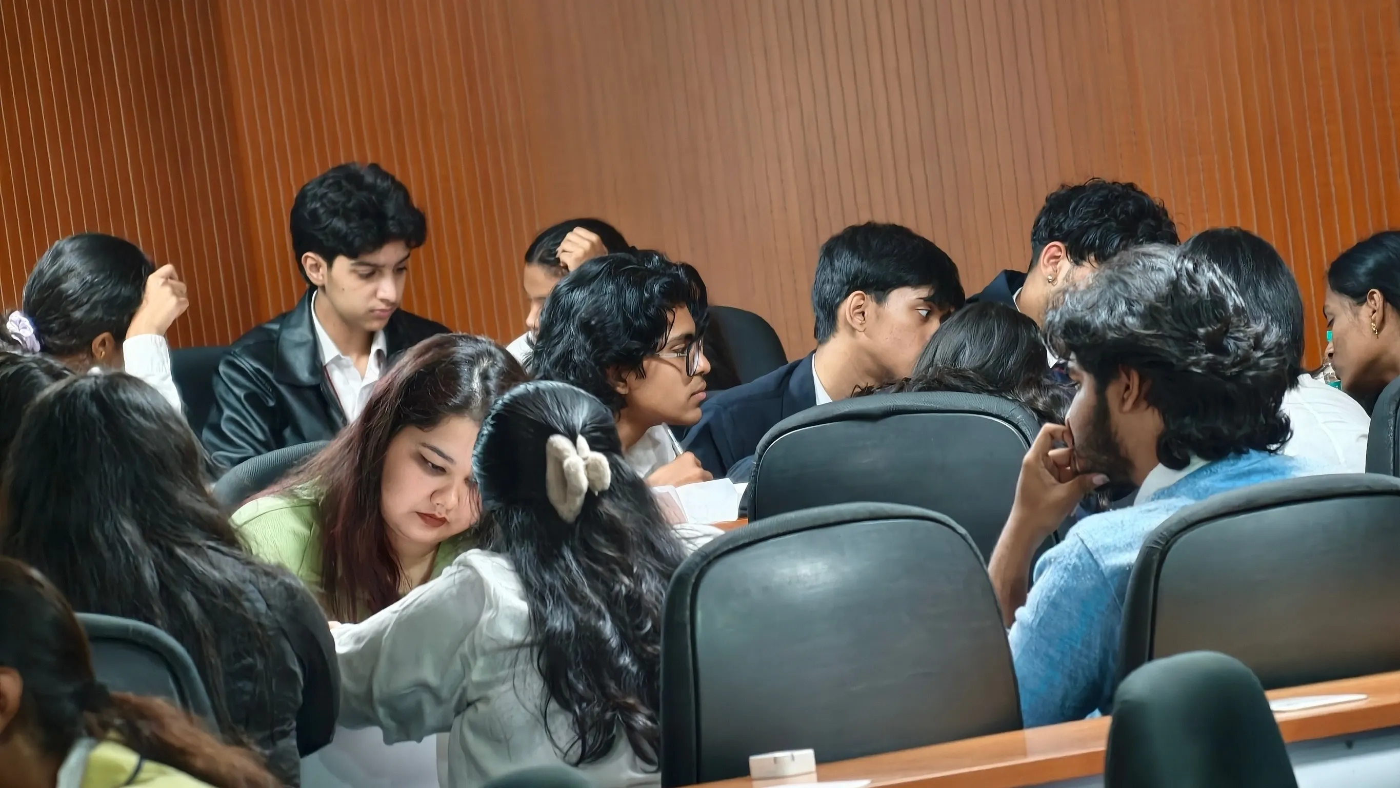 Students working together during an institutional development programme